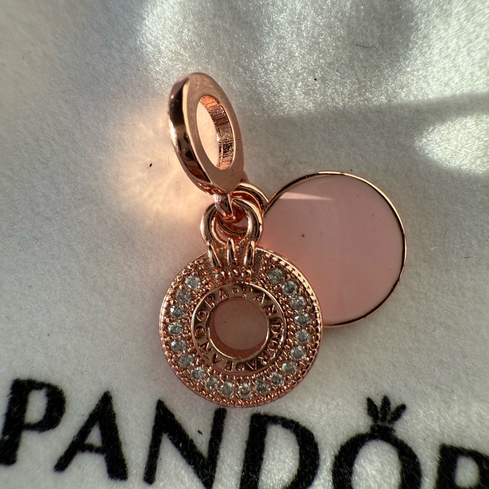 Rose gold pandora charm for charm bracelet